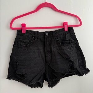 🌟WILD FABLE🌟 Black High Rise Distressed Denim Shorts Size 4